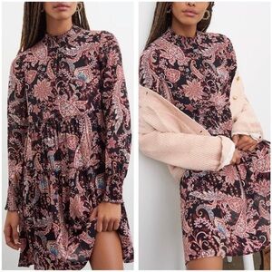 Anthropologie Cady Tiered Paisley Tunic Dress
